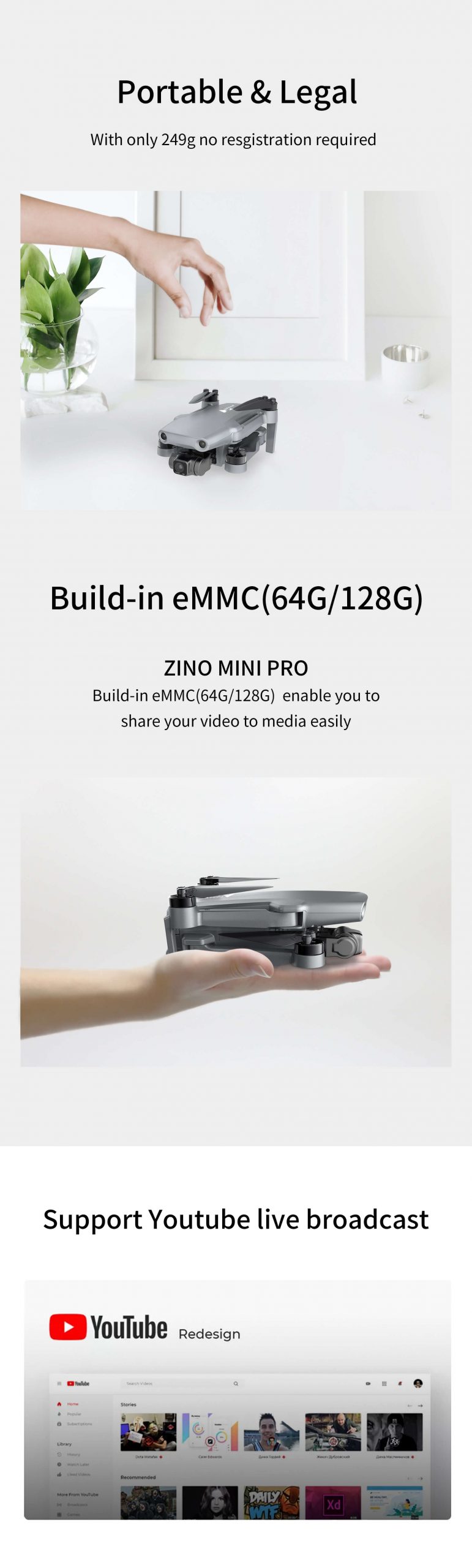 2022 New Arrival Hubsan Zino Mini Pro Drone GPS Zino 2 Quadcopter With 4K Camera 3-axis gimbal 6KM Brushless zino 2 plus Drone