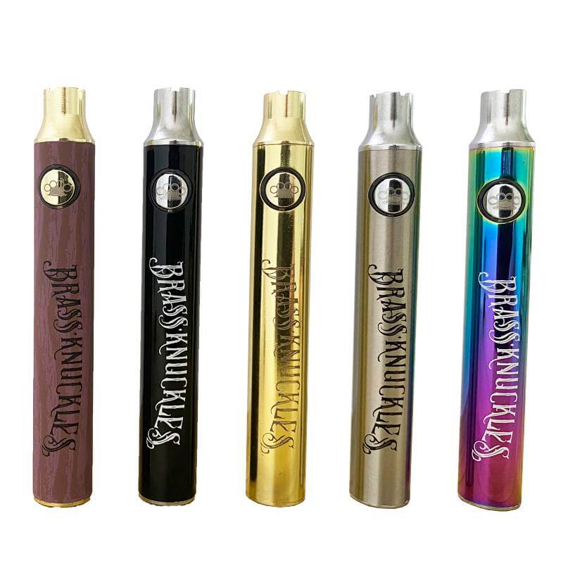 Brass Knuckles Battery Preheating Variable Voltage 900mAh 5 Colors In Stock E Cigarette Puff Pen For 510 Thraed Thick Oil Cartridge VS Vision Spinner 