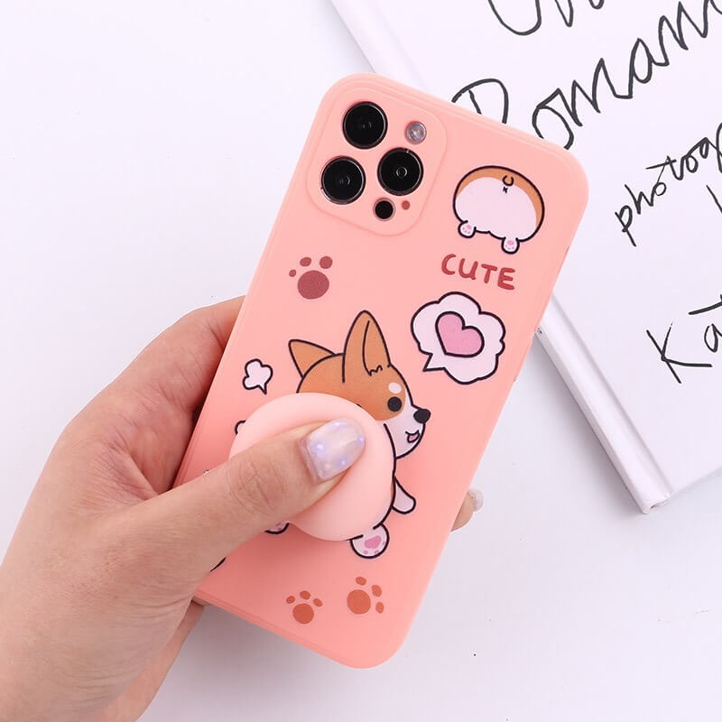 Kawaii Cartoon Peach Big 3D Bouncy Butt Ass Squishy Silicone Phone Case Cover For Iphone 12 13 Mini 11 Pro Max 2