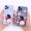 Kawaii Cartoon Peach Big 3D Bouncy Butt Ass Squishy Silicone Phone Case Cover For Iphone 12 13 Mini 11 Pro Max 2