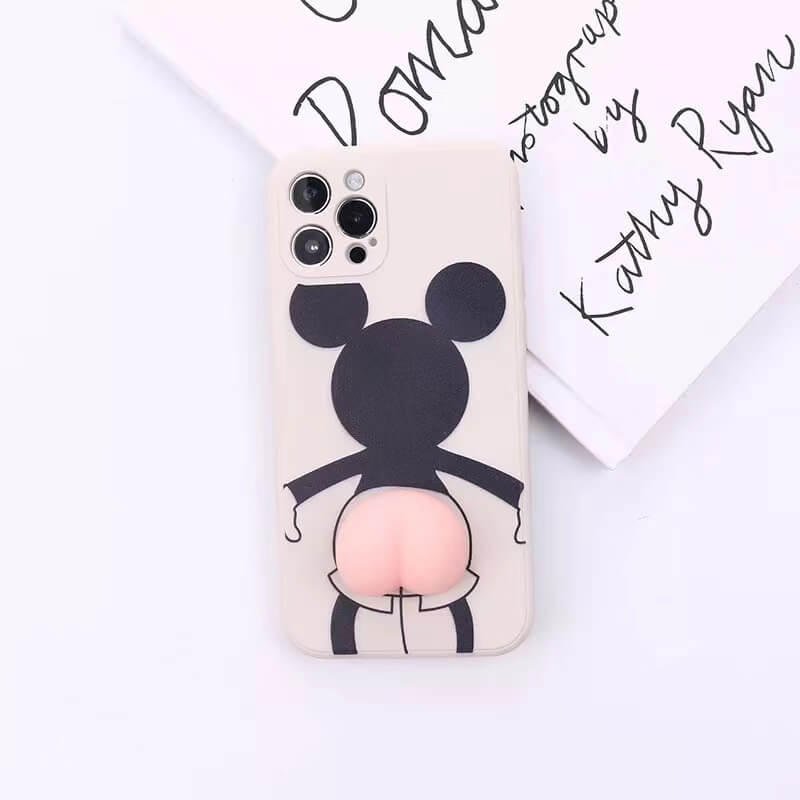 Kawaii Cartoon Peach Big 3D Bouncy Butt Ass Squishy Silicone Phone Case Cover For Iphone 12 13 Mini 11 Pro Max 2