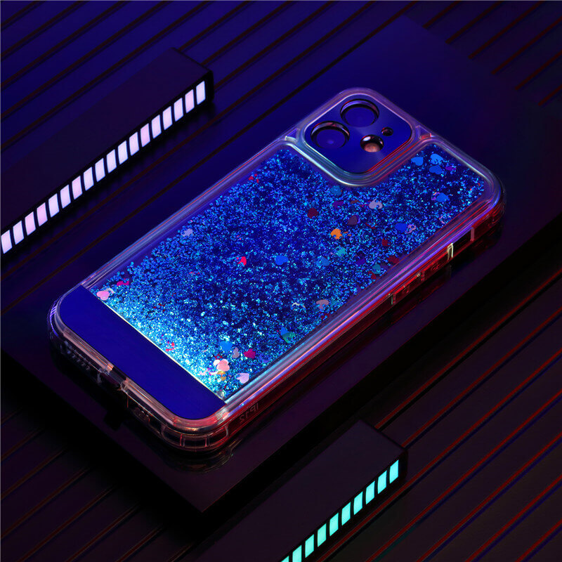 Call Light Glowing LED Phone Case iPhone 14 Pro Max Sound Luminous Quicksand Liquid Sand Case